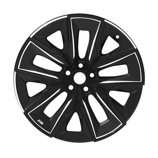 21" x 9" BMW I7 2023 2024 2025 Front Factory OEM Wheel Rim Machined Black 71168