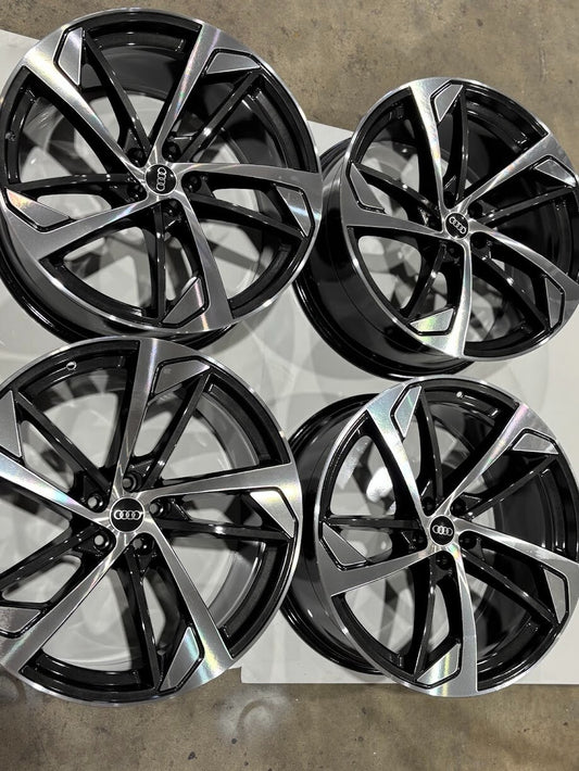 Set 22x10 Audi SQ7 2023 2024 Factory Wheels Rims Machined Charcoal 4M0601025DN