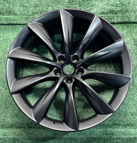 22x10 Rear Tesla Model X Turbine 2016 2017 2018 2019 2020 2021 OEM Wheel Rim BLK