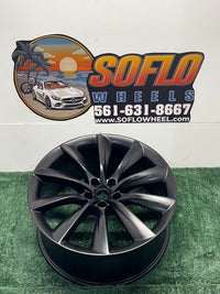 22x10 Rear Tesla Model X Turbine 2016 2017 2018 2019 2020 2021 OEM Wheel Rim BLK photo 2