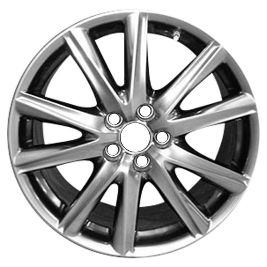 19" x 9" Lexus Gs450h 2014 2015 Rear OEM Wheel Rim Hyper Silver 74270