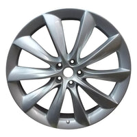 22x10 Rear Tesla Model X Turbine 2016 2017 2018 2019 2020 2021 OEM Wheel Rim Sil photo 1