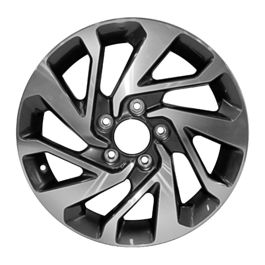 16" x 7" Honda Civic Sedan 2016 2017 Factory OEM Wheel Rim Machined Black 64095