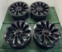 Staggered Set 21" Tesla Model Y Uberturbine 2020-2025 OEM Wheels Rims Gloss Blk photo 1