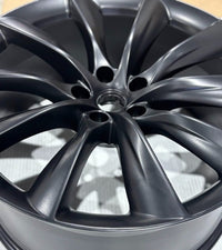 22x10 Rear Tesla Model X Turbine 2016 2017 2018 2019 2020 2021 OEM Wheel Rim BLK photo 4