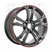 Volkswagen Jetta GLI 19 - 22 70061 OEM wheel rim 18 x 7.5 Charcoal w/ Red Lip photo 2