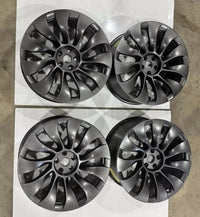 Set 21x9.5 Tesla Model Y Uberturbine 2020-2025 OEM Wheel Rim Non-Staggered Satin photo 9