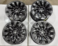 Set 21x9.5 Tesla Model Y Uberturbine 2020-2025 OEM Wheel Rim Non-Staggered Satin photo 10