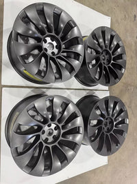Set 21x9.5 Tesla Model Y Uberturbine 2020-2025 OEM Wheel Rim Non-Staggered Satin photo 8