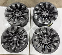 Set 21x9.5 Tesla Model Y Uberturbine 2020-2025 OEM Wheel Rim Non-Staggered Satin photo 11