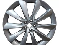 22x10 Rear Tesla Model X Turbine 2016 2017 2018 2019 2020 2021 OEM Wheel Rim Sil photo 2