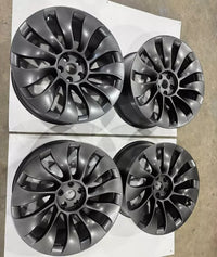 Set 21x9.5 Tesla Model Y Uberturbine 2020-2025 OEM Wheel Rim Non-Staggered Satin photo 7
