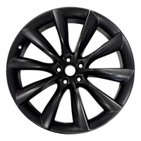 21x8.5 Tesla Model S Turbine 2012 2013 2014 2015 2016 2017 OEM Wheel Rim Black photo 1